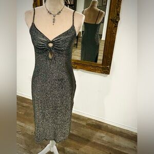 Silver sparkle mini cocktail dress NWT size large